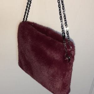 A New Day Clutch Crossbody faux Fur 10x7